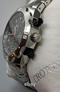 NOS Croton Chronograph Watch 20ATM Japan Quartz SS Sapphire Crystal