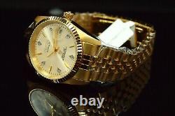 NOS Croton Men's Diamond Dial Miyota Automatic Fluted Bezel Gold Plated SS Watch