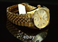 NOS Croton Men's Diamond Dial Miyota Automatic Fluted Bezel Gold Plated SS Watch