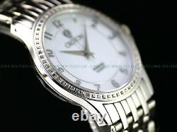 NOS Croton SLIM Men's 39mm Drilled Lugs Diamond Swiss Sapphire Crystal SS Watch