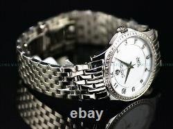 NOS Croton SLIM Men's 39mm Drilled Lugs Diamond Swiss Sapphire Crystal SS Watch