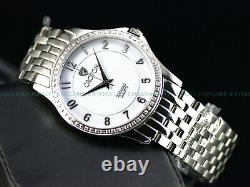 NOS Croton SLIM Men's 39mm Drilled Lugs Diamond Swiss Sapphire Crystal SS Watch