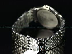 NOS Croton SLIM Men's 39mm Drilled Lugs Diamond Swiss Sapphire Crystal SS Watch