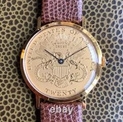 NOS Dufonte Coin Wristwatch Manual Wind Mechanical Gold Tone NOS Dufonte Coin Wristwatch Manual Wind Mechanical Gold Tone