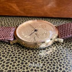 NOS Dufonte Coin Wristwatch Manual Wind Mechanical Gold Tone NOS Dufonte Coin Wristwatch Manual Wind Mechanical Gold Tone