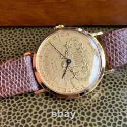 NOS Dufonte Coin Wristwatch Manual Wind Mechanical Gold Tone NOS Dufonte Coin Wristwatch Manual Wind Mechanical Gold Tone