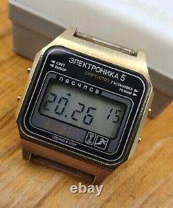 NOS Elektronika 5 Chrono Melody Alarm Vintage Soviet Belarus Digital Watch Ussr