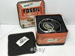 NOS Fossil Big Tic JR-8096 Watch Blue Dial Stainless Steel 40mm Original Tin Tag