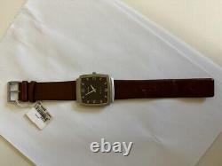 NOS Invicta Men's 5132 Slim Collection Square Brown Leather Watch