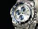 NOS Invicta PREMIER CHRONOGRAPH 40mm Miyota Quartz Silver Dial SS Watch