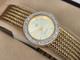 NOS Ladies Jules Jurgensen Crystal Gold Mesh Watch New Battery