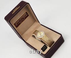 NOS Ladies Jules Jurgensen Crystal Gold Mesh Watch New Battery