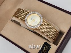 NOS Ladies Jules Jurgensen Crystal Gold Mesh Watch New Battery