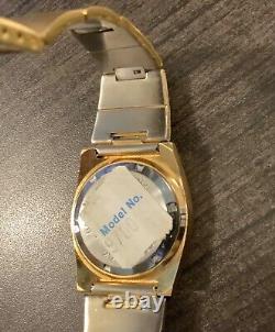 NOS Leisure Craft Products 9700 LED Digital Gold Tone Retro Watch Matching Band