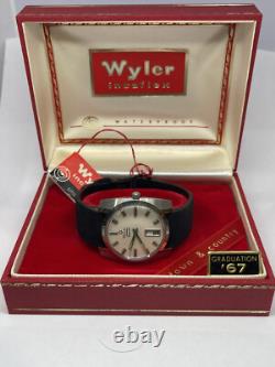 NOS Men's Wyler Lifeguard Day/Date SS Watch w tag and box