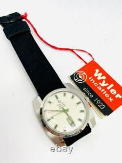NOS Men's Wyler Lifeguard Day/Date SS Watch w tag and box