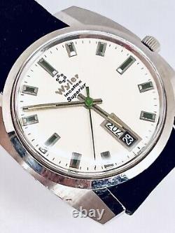 NOS Men's Wyler Lifeguard Day/Date SS Watch w tag and box