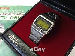NOS Mint SEIKO 0624 5000 1974 LC Quartz LCD Digital watch Lemon 06LCA Uhr MOT