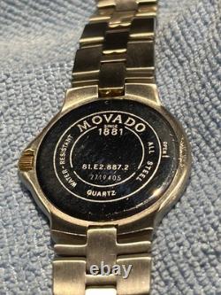 NOS Movado Olympian Watch Men 35mm White Dial Two Tone Date ORIGINAL BOX