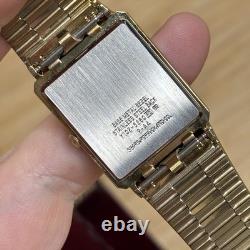 NOS Neo Vintage Phasar by Seiko Tank Y102-5260 Gold Tone Quartz Mens Watch