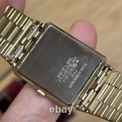 NOS Neo Vintage Phasar by Seiko Tank Y102-5260 Gold Tone Quartz Mens Watch