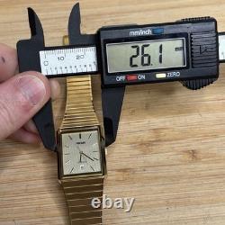 NOS Neo Vintage Phasar by Seiko Tank Y102-5260 Gold Tone Quartz Mens Watch