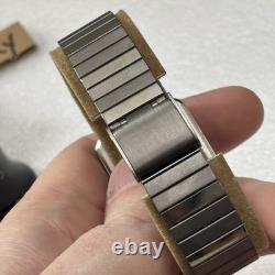 NOS Neo Vintage Pulsar V250-5240 Men's Quartz Watch Tank 1980s Black Grey Gold