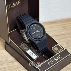 NOS Neo Vintage Pulsar by Seiko Y112-7049 Black Tone SQ Quartz Rare 7 New Bat