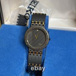 NOS Neo Vintage Seiko 5P30-6A30 Two Gold Tone Quartz Grey Mens Watch New Bat