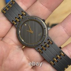 NOS Neo Vintage Seiko 5P30-6A30 Two Gold Tone Quartz Grey Mens Watch New Bat
