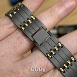 NOS Neo Vintage Seiko 5P30-6A30 Two Gold Tone Quartz Grey Mens Watch New Bat