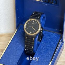 NOS Neo Vintage Seiko Men's Black & Gold Tone Quartz Watch 6532-6020 New Bat