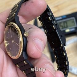 NOS Neo Vintage Seiko Men's Black & Gold Tone Quartz Watch 6532-6020 New Bat