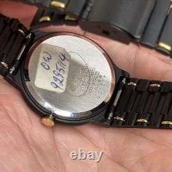 NOS Neo Vintage Seiko Men's Black & Gold Tone Quartz Watch 6532-6020 New Bat