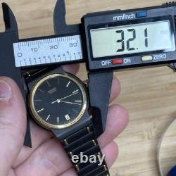 NOS Neo Vintage Seiko Men's Black & Gold Tone Quartz Watch 6532-6020 New Bat