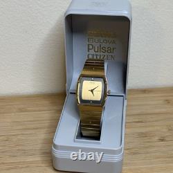 NOS Neo Vintage Seiko Quartz Watch Rare gold tone 8621-5090 Tank New Bat