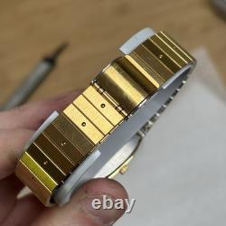 NOS Neo Vintage Seiko Quartz Watch Rare gold tone 8621-5090 Tank New Bat