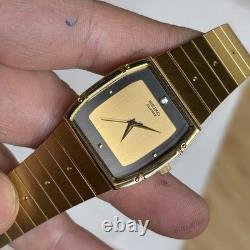 NOS Neo Vintage Seiko Quartz Watch Rare gold tone 8621-5090 Tank New Bat