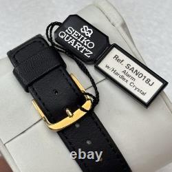 NOS Neo Vintage Seiko Tank 5C20-5030 Black Gold Tone Quartz Alarm Watch New Bat