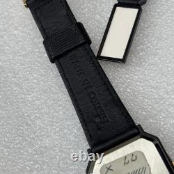 NOS Neo Vintage Seiko Tank 5C20-5030 Black Gold Tone Quartz Alarm Watch New Bat