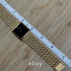 NOS Neo Vintage Seiko Tank 9020-5370 Gold Tone Quartz Mens Watch Braided New Bat