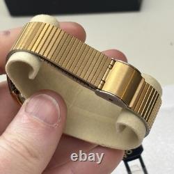 NOS Neo Vintage Seiko Watch 2620-5649 Gold Tone Dial 26mm Quartz Tank Box