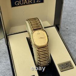 NOS Neo Vintage Seiko Watch Men 26mm Gold Tone 5P30-5B59 Box 7+ New Bat