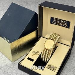 NOS Neo Vintage Seiko Watch Men 26mm Gold Tone 5P30-5B59 Box 7+ New Bat