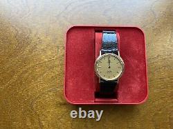 NOS New Old Stock VTG Omega Deville Mens Dress Watch 20 Microns Gold Lizard Band