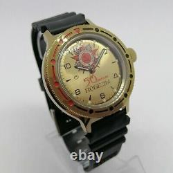 NOS New Watch Vostok 2409A Commander 50 Years Victory USSR Soviet SERVICED