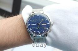 NOS RAKETA Multi calendar. Blue Dial. BIG Face. Men's watch. 2628. USSR old stock