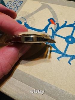 NOS Raketa Moon Phases Quartz Soviet Watch Gold Plated With Box