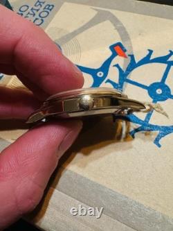 NOS Raketa Moon Phases Quartz Soviet Watch Gold Plated With Box