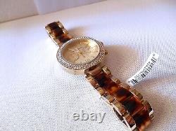 NOS SAKS FIFTH AVENUE Goldtone Iced Out Men's Watch